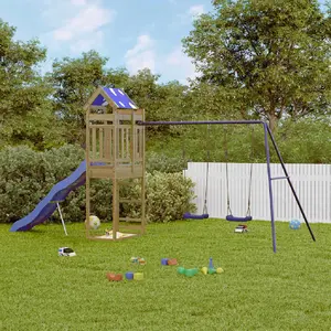 vidaXL Aire de jeux d'extérieur bois de pin imprégné pas cher