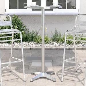 vidaXL Table de bar d’extérieur réglable en hauteur aluminium pas cher