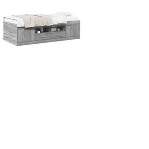 vidaXL Lit de Jour avec Tiroirs, Canapé-lit, Lit de Repos, Meuble de Salon Chambre à Coucher, Moderne, Sonoma Gris 90x190 cm pas cher