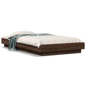 vidaXL Cadre de lit chêne marron 90x190 cm bois d'ingénierie pas cher