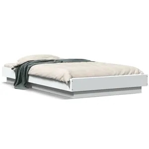 vidaXL Cadre de lit blanc 90x190 cm bois d'ingénierie pas cher