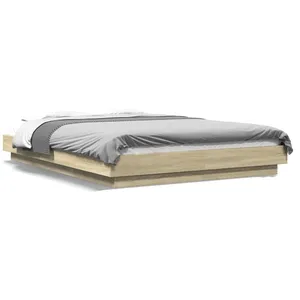 vidaXL Cadre de lit chêne sonoma 120x190 cm bois d'ingénierie pas cher