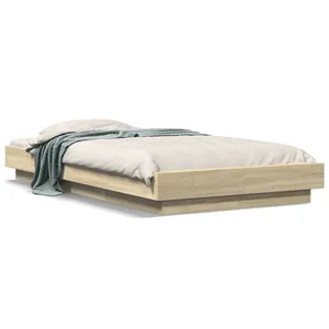 vidaXL Cadre de lit chêne sonoma 90x190 cm bois d'ingénierie pas cher