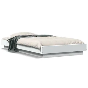 vidaXL Cadre de lit blanc 90x200 cm bois d'ingénierie pas cher