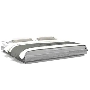 vidaXL Cadre de lit sonoma gris 200x200 cm bois d'ingénierie pas cher