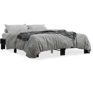 vidaXL Vidaxl Cadre De Lit Sans Matelas Noir 150x200 Cm pas cher