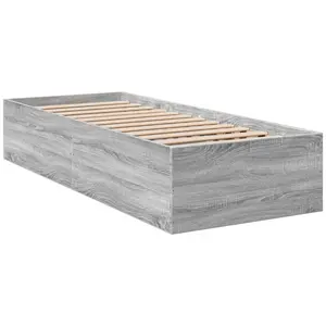 vidaXL Cadre de lit sonoma gris 90x200 cm bois d'ingénierie pas cher