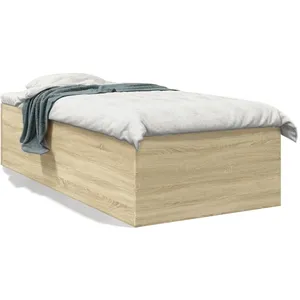 vidaXL Cadre de lit chêne sonoma 90x200 cm bois d'ingénierie pas cher
