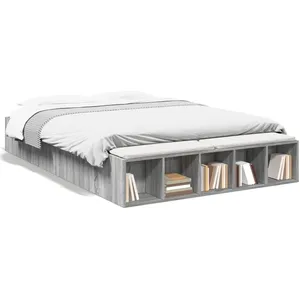 Comparateur de prix : vidaXL Cadre de lit sonoma gris 150x200 cm bois d'ingénierie