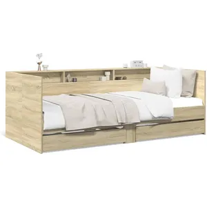 VIDAXL Slaapbank met lades zonder matras 75x190 cm sonoma eikenkleurig3280862 pas cher
