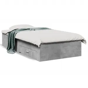 vidaXL Vidaxl Cadre De Lit Avec Tiroirs Sans Matelas Gris Béton 90x200 Cm pas cher