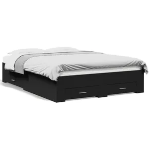 VidaXL Bedframe met lades bewerkt hout bruin eikenkleurig 135x190 cm3280406 pas cher