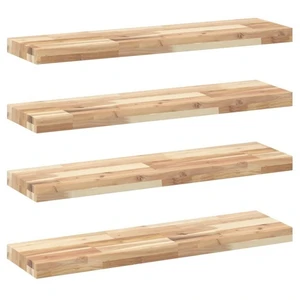 vidaXL Étagères flottantes 4 pcs 80x20x4 cm acacia massif non traité pas cher
