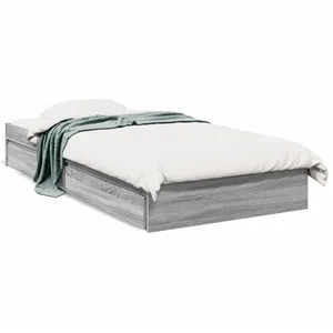 vidaXL Cadre de lit et tiroirs sonoma gris 90x200 cm bois d'ingénierie pas cher
