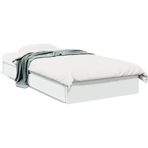 vidaXL Cadre de lit avec tiroirs blanc 90x200 cm bois d'ingénierie pas cher