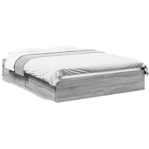 VidaXL Bedframe met lades bewerkt hout grijs sonoma eiken 140x200 cm3280662 pas cher
