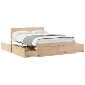 Comparateur de prix : vidaXL Cadre de lit avec tiroirs 120x190 cm bois de pin massif