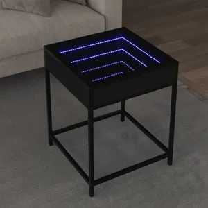 vidaXL Table basse avec LED Infinity noir 40x40x51 cm pas cher