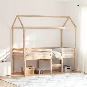 vidaXL Lit haut avec toit 80x200 cm bois de pin massif pas cher