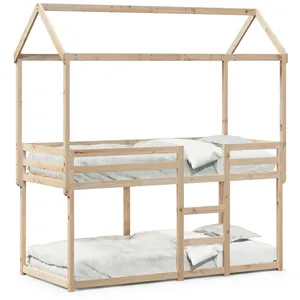 Comparateur de prix : vidaXL Lit superposé avec toit 80x200 cm bois de pin massif