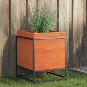 vidaXL Jardinière cire marron 40x40x50 cm bois de pin massif pas cher
