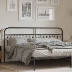vidaXL Tête de lit métal noir 200 cm pas cher