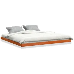 vidaXL Cadre de lit cire marron 200x200 cm bois de pin massif pas cher