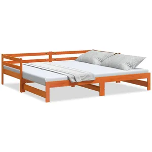 Comparateur de prix : vidaXL Lit de jour avec lit gigogne cire marron 90x200 cm pin massif
