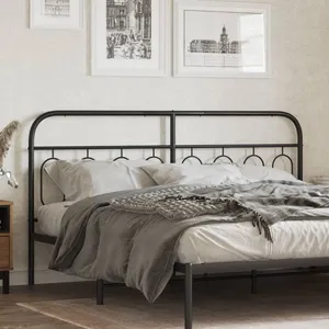 vidaXL Tête de lit métal noir 183 cm pas cher