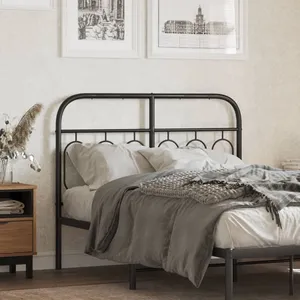 vidaXL Tête de lit métal noir 120 cm pas cher