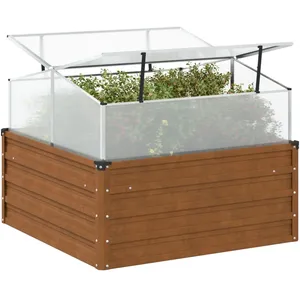 Comparateur de prix : Vidaxl jardinière de jardin avec serre acier résistant aux intempéries