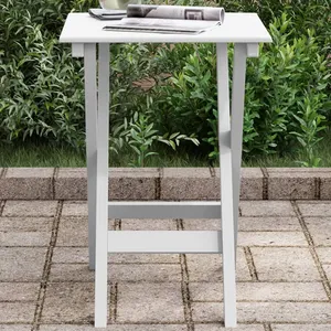 Comparateur de prix : vidaXL Table d’appoint pliable blanc bois de peuplier massif