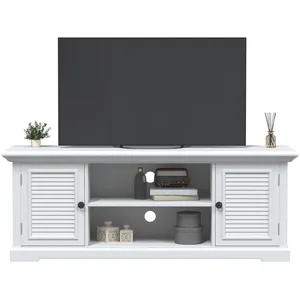 vidaXL Meuble TV blanc 110x30x41 cm bois d'ingénierie pas cher