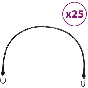vidaXL Cordes élastiques avec bandes réfléchissantes et crochets 25pcs pas cher