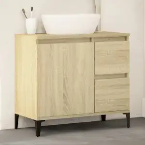 vidaXL Armoire salle de bain chêne sonoma 65x33x60 cm pas cher