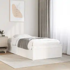 vidaXL Cadre de lit Blanc 90x190 cm Bois de pin massif pas cher