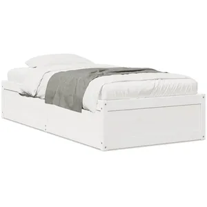 Vidaxl - Cadre de lit sans matelas blanc 75x190 cm bois de pin massif pas cher