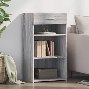 vidaXL Buffet sonoma gris 50x42,5x93 cm bois d'ingénierie pas cher