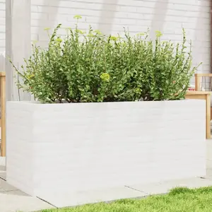 vidaXL Jardinière blanc 110x40x45,5 cm bois de pin massif pas cher