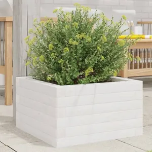 Comparateur de prix : vidaXL Jardinière blanc 40x40x23 cm bois de pin massif
