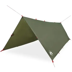vidaXL Bâche de camping vert olive 406x306 cm imperméable pas cher
