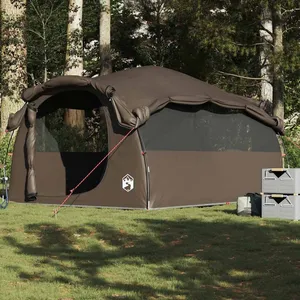 VIDAXL Tente familiale tunnel 6 personnes marron imperméable