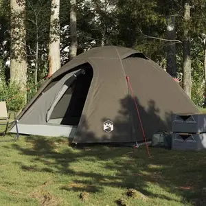 vidaXL Tente de camping à dôme 4 personnes marron imperméable pas cher