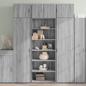 vidaXL Buffet haut sonoma gris 70x41x185 cm bois d'ingénierie pas cher