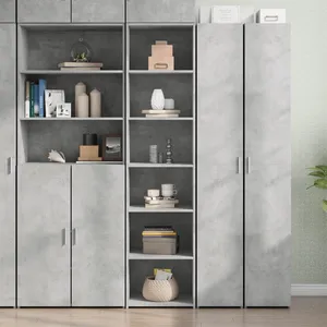 vidaXL Buffet haut gris béton 45x41x185 cm bois d'ingénierie pas cher
