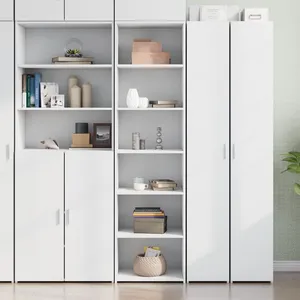 Comparateur de prix : vidaXL Buffet haut blanc 50x41x185 cm bois d'ingénierie