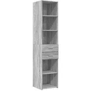 vidaXL Buffet haut sonoma gris 40x42,5x185 cm bois d'ingénierie pas cher