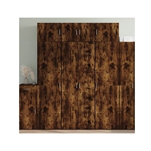 vidaXL Buffet haut chêne fumé 70x42,5x185 cm bois d'ingénierie pas cher