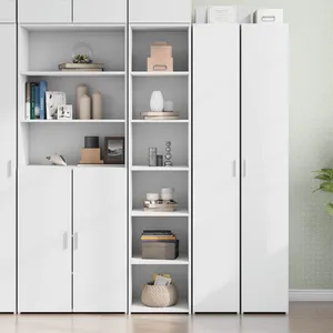 vidaXL Buffet haut blanc 40x41x185 cm bois d'ingénierie pas cher