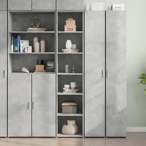 vidaXL Buffet haut gris béton 40x41x185 cm bois d'ingénierie pas cher
